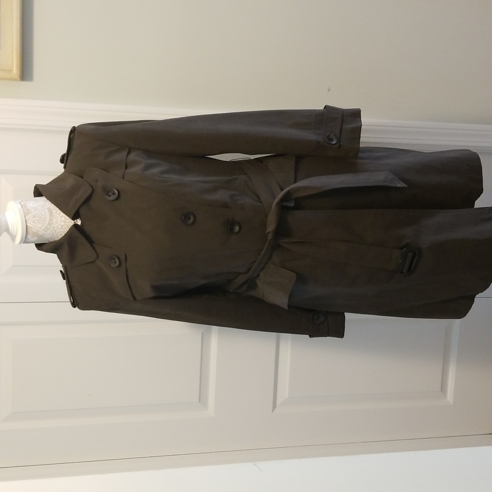 Calvin Klein Brawn midi rain coat- sz small
